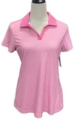 Adair Pink Heathered Women's Short Sleeve Golf Top Size M