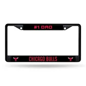 #1 Dad Bulls Black Chrome Frame