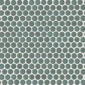 360° 3/4" Penny Round Glazed Porcelain Mosaic 12X12 Silver Sage Matte