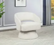 BQ-AC297: Swivel Barrel Accent Chair in Boucle Teddy Fabric