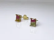 14k Bi-Color Tourmaline Stud Earrings 1.38ct