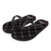 Black Snow Coast Pink Flag Flake Pattern Flip-Flops