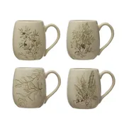 16 oz. Debossed Stoneware Mug, 4 Styles (Each One Will Vary)