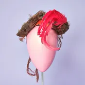 1940s/50s Marion Valle Feather Cocktail Hat for Michael Ann Marshall Field Annex