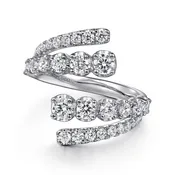 14K White Gold Double Row Diamond Bypass Ladies Ring LR52598W45JJ