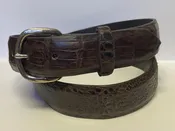 Alligator Belly Brown Matte 1.25″ Belt