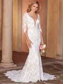 Ainsley – Fit and Flare Wedding Dress Timeless Romantic Gown by Casablanca