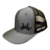Flat Brim Herringbone Grey Hat