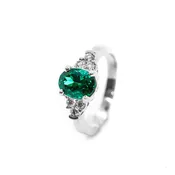 Green Tourmaline 7-Stone Ring | SS97 | 1.88CT w/ .25CT dia | 2300K