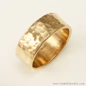14K Gold – Classic Hammered Ring – 8mm wide