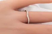 14k 0.25 CTW Curved Diamond Wedding Band