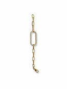 Diamond Paperclip Link Bracelet Yellow Gold