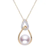 14K Akoya Pearl and Diamond Pendant