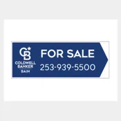 CBB-06 (9″x24″) Corrugated Plastic Generic Directional Arrow Sign w/ Phone# (2 Sided)