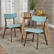 Abrielle Mid-Century Modern Fabric Dining Chair - N/A