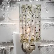 Fused Glass Nightlight - Green Aspen Tree