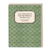 What Defines Us Jane Austen Encouragement Card