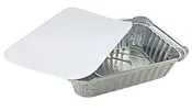 1 1/2 lb. Oblong Take-Out Foil Pan - Deep w/Board Lid 500/CS