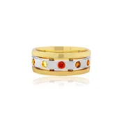 14kt Two Tone Multicolor Diamond Gents Ring