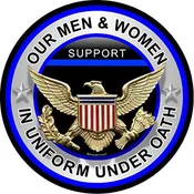 312 ProSticker (One) 4" Patriot Series"Support Our Men and Women In Uniform Under Oath" Thin Blue Line Support Decal Sticker