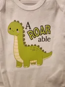 0-3 mos baby bodysuit: A ROAR able Dinosaur
