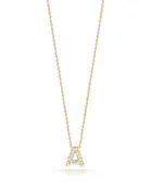 16-18" 18K YELLOW GOLD PAVE DIAMOND LOVE LETTER "A" TOTALING 0.06CTS *Comes in all letters - Email for availability*