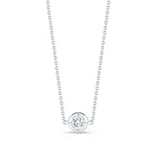 0.10ct Round Diamonds Eyelet Set Necklace in 18K White Gold