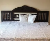 Indian Mirrorwork Bedspread, Cream