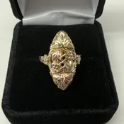 Coleman Black Hills Gold Leaf & Grape Cocktail Ring, Size 8
