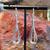5 Strand Liquid Silver Earrings  GJ-ERN-501