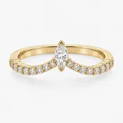 0.25CT Marquise & Round V Diamond Wedding Band