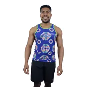 Men’s Blue Patterned Tank Top