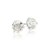 1.00 Carats Round Natural Diamond Stud Earrings