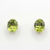 Peridot Oval Earrings 14k — Gallery of Gems & Minerals