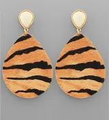 Animal print Teardrop Stone Earrings