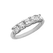 14k White Gold Asscher Diamond Band — Croft & Stern Jewelry Designs