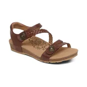 Aetrex Women's Jillian Braided Quarter Strap Sandal - Walnut SC441