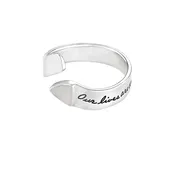 “Our Lives Are Connected” quote Ring engraved on Sterling Silver