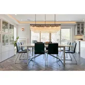 3-Tier Odeon Crystal Fringe Rectangular Chandelier