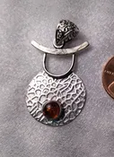 Amber Textured Plate Pendant