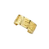 14k Yellow Gold Hearts Eacuff Earring