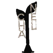 Chanel Crystal Logo Letter Drop Earrings
