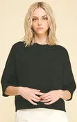 ABIGAIL SWEATER TOP ~ BLACK