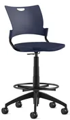 9 to 5 BELLA 10" Stool All Plastic with Large Hard Floor and Capet Casters (1326)