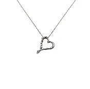 10K Vintage White Gold Diamond Heart Pendant Necklace - HOUSEWARE THRIFT STORE