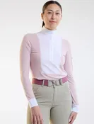 70degrees Bib Long Sleeve Show Shirt – Pink Sugar / White
