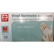 Basic Disposable White Medical Vinyl Glove No Texture Medium Package Of 100 VGPF 3002(HD)