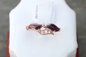 14K Rose Gold Spiny Oyster and Diamond Ring