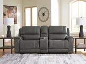 5Z - Pittson 3-Piece Power Reclining Sectional Loveseat with Console
