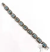 10 rect cabs blue topaz link b 7.25 in.